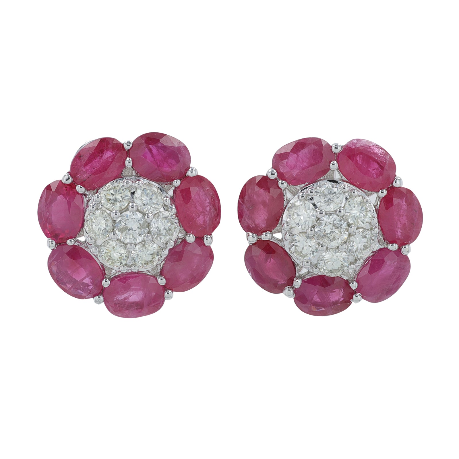 14K WG 2.65 CT Ruby Studs