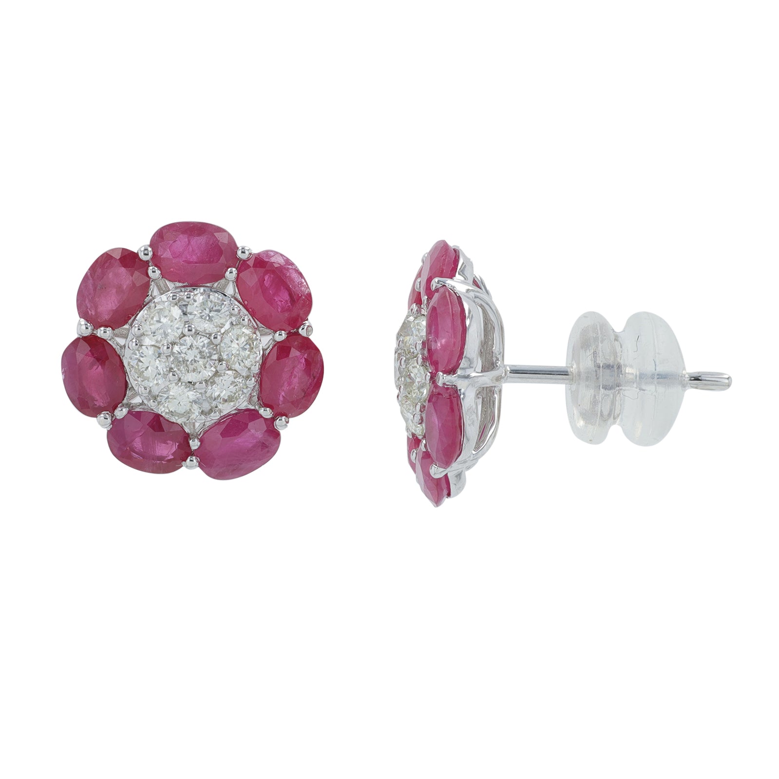 14K WG 2.65 CT Ruby Studs