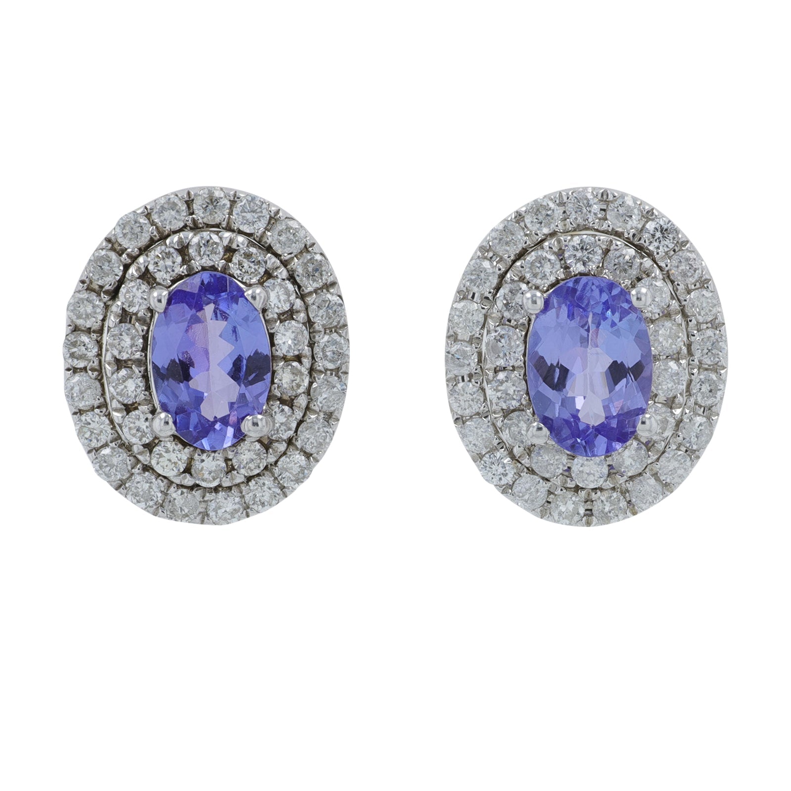 14K WG 1 CTW Tanzanite Oval Studs