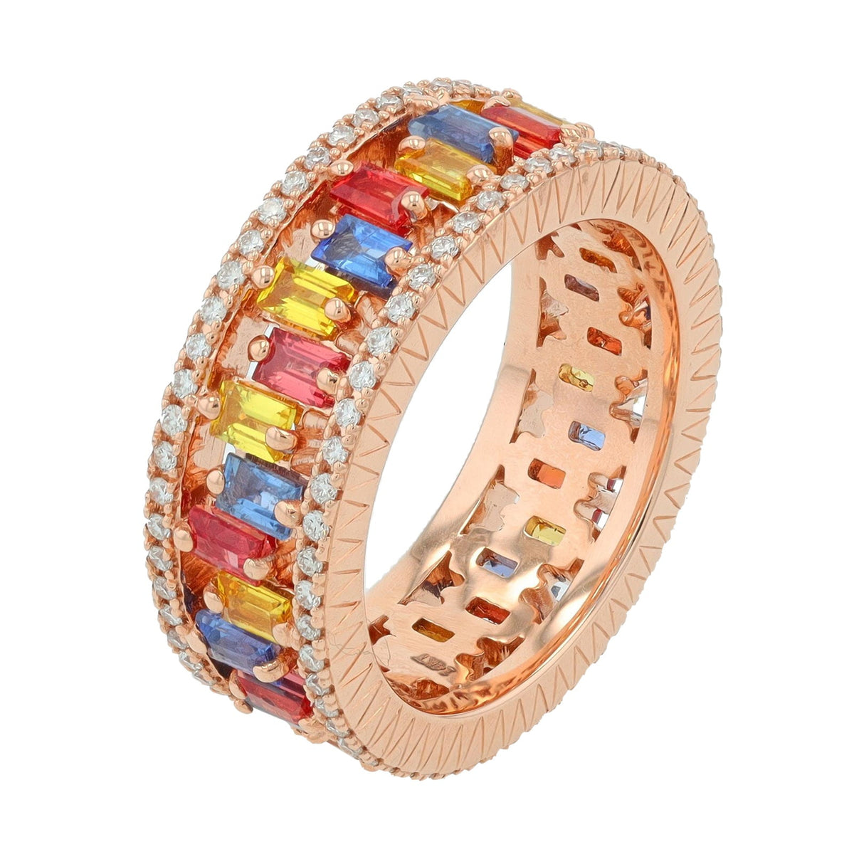 14K RG 3.35 CT Multi Sapphire Eternity Band