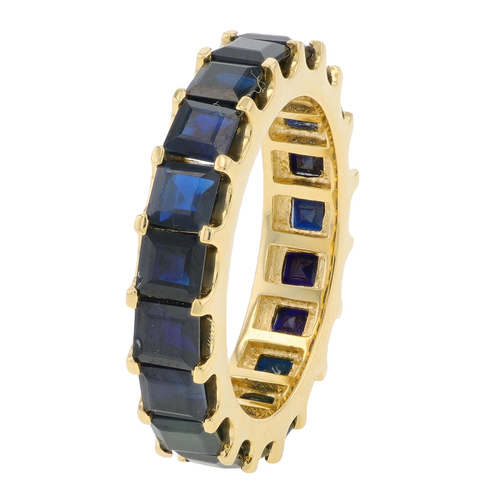14K YG 6 CTW Sapphire Eternity Band