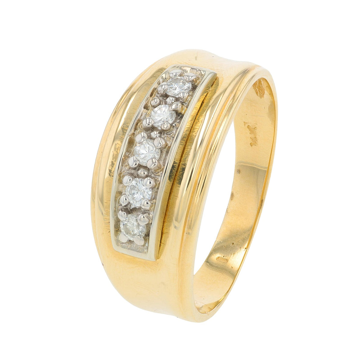 14K YG .25 CT Diamond Gents Band