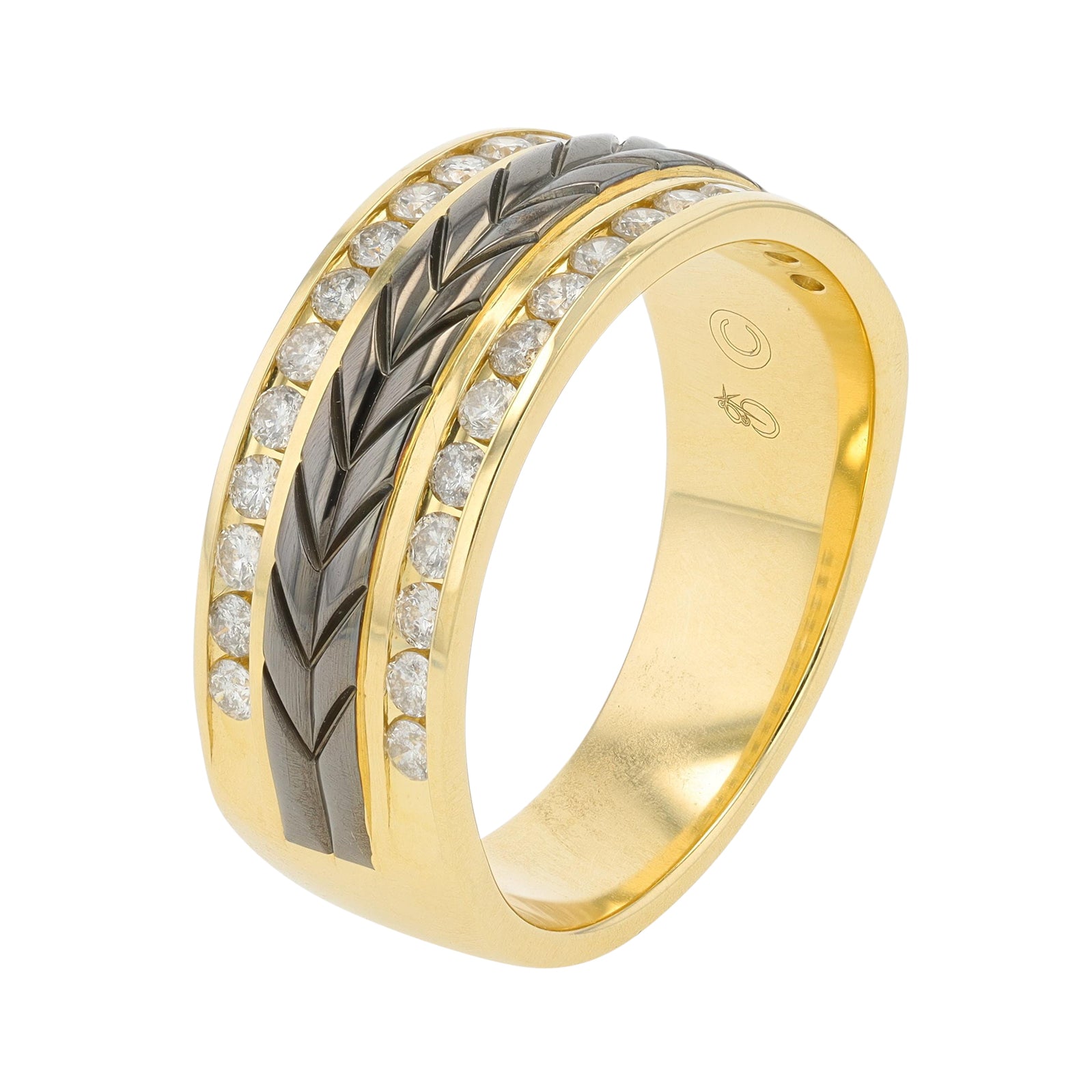 10K YG 3/4 CT Diamond Gents Ring