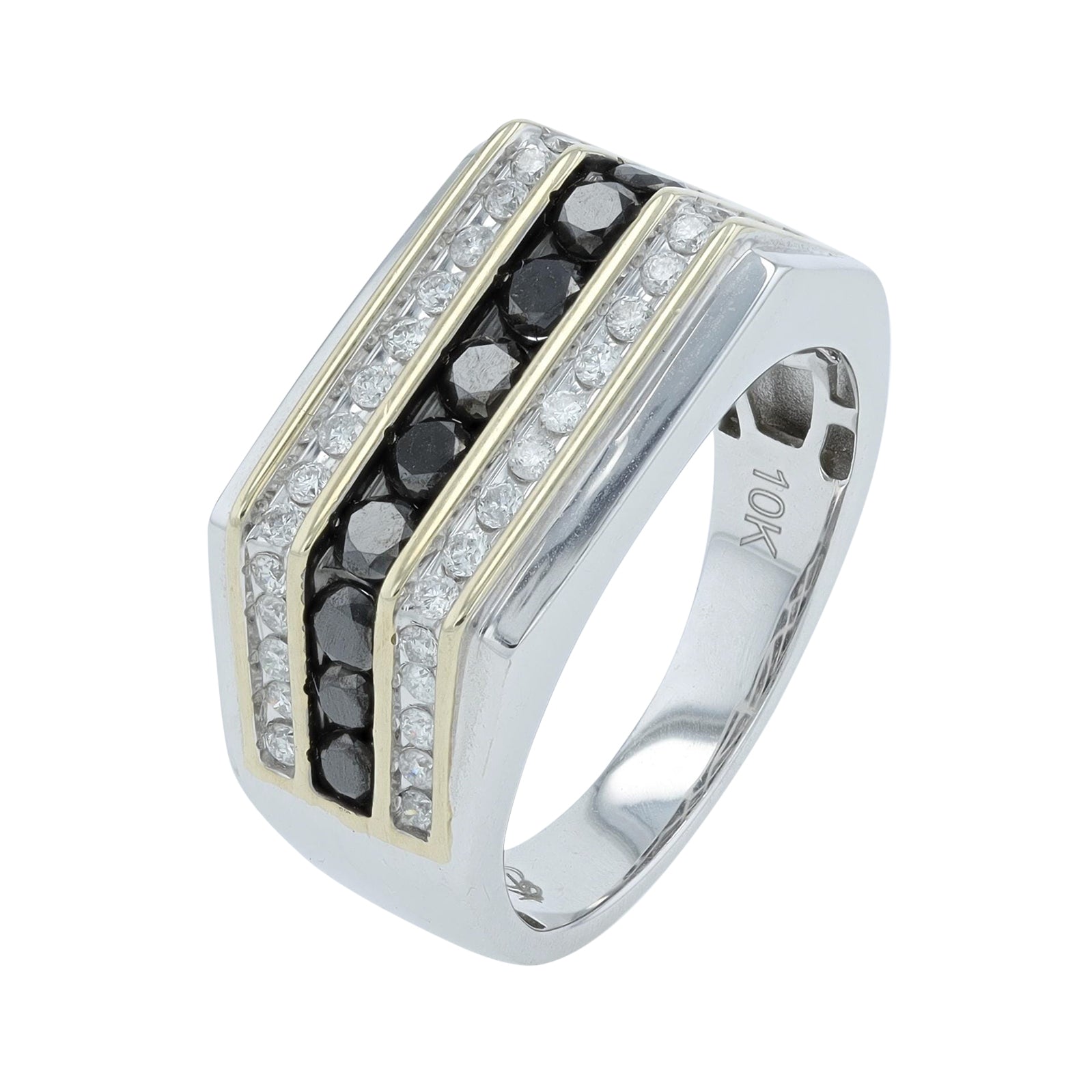 10K TT 1.50 CTW Diamond Gents Band
