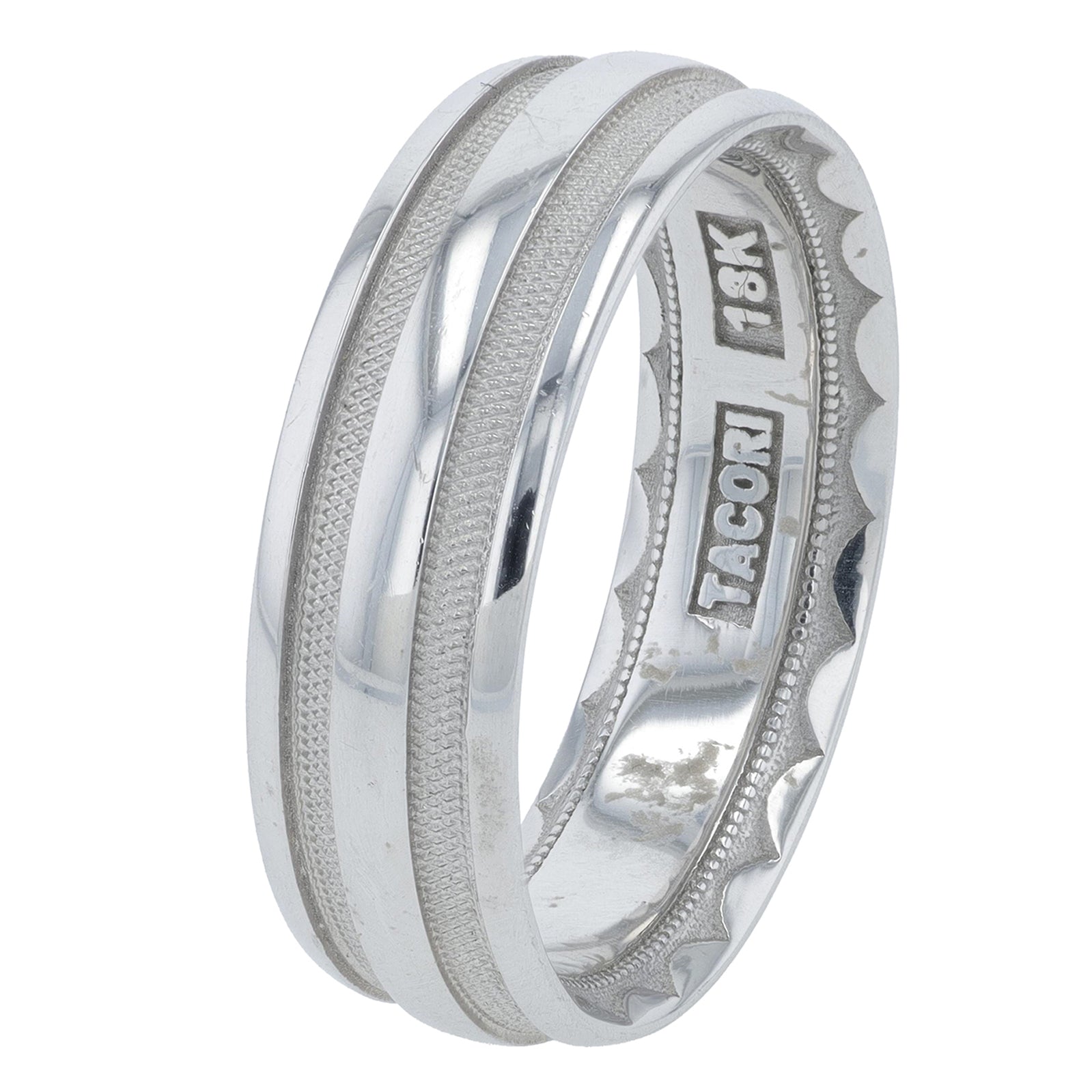 18K WG Tacori 7MM Gents Band