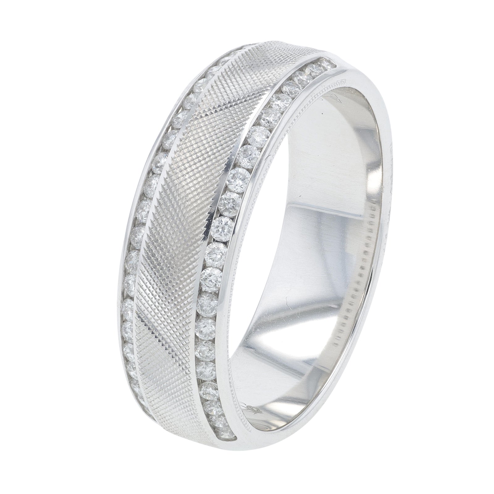 10K WG 0.38 CT Diamond Gents Band
