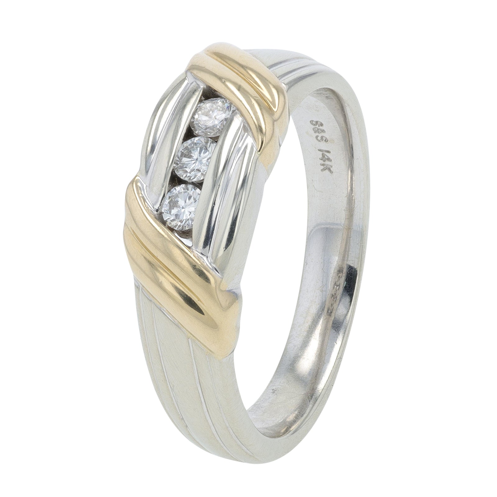 14K TT .25 CT Diamond Gents Band