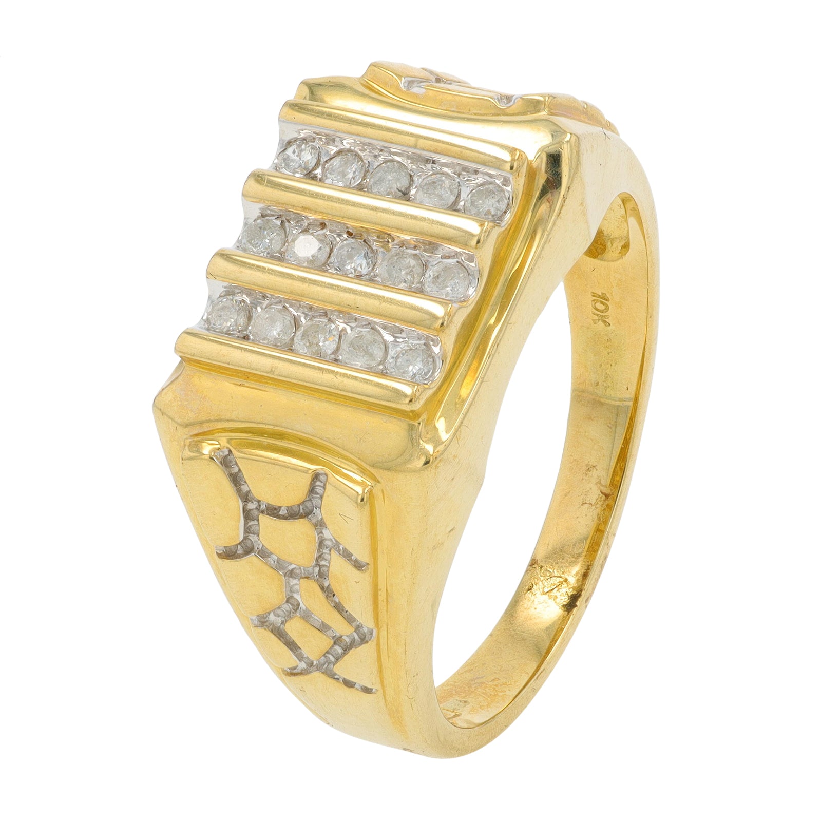 10K YG .25 CTW Diamond Gents Wedding Band