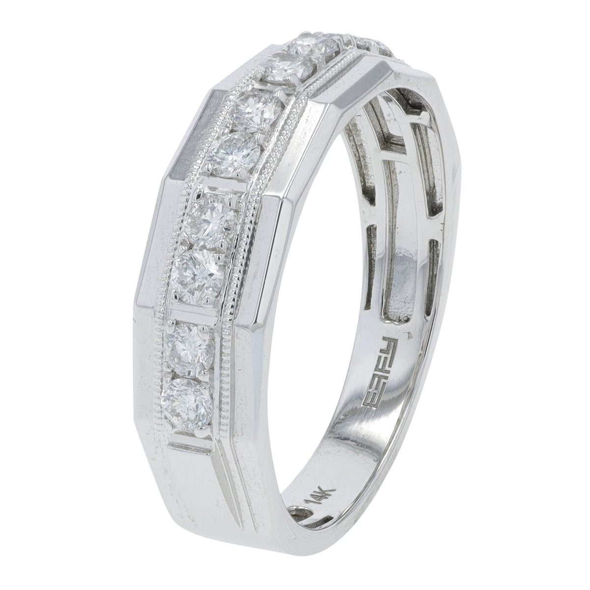 14K EFFY WG .50 CT Diamond Gents Band