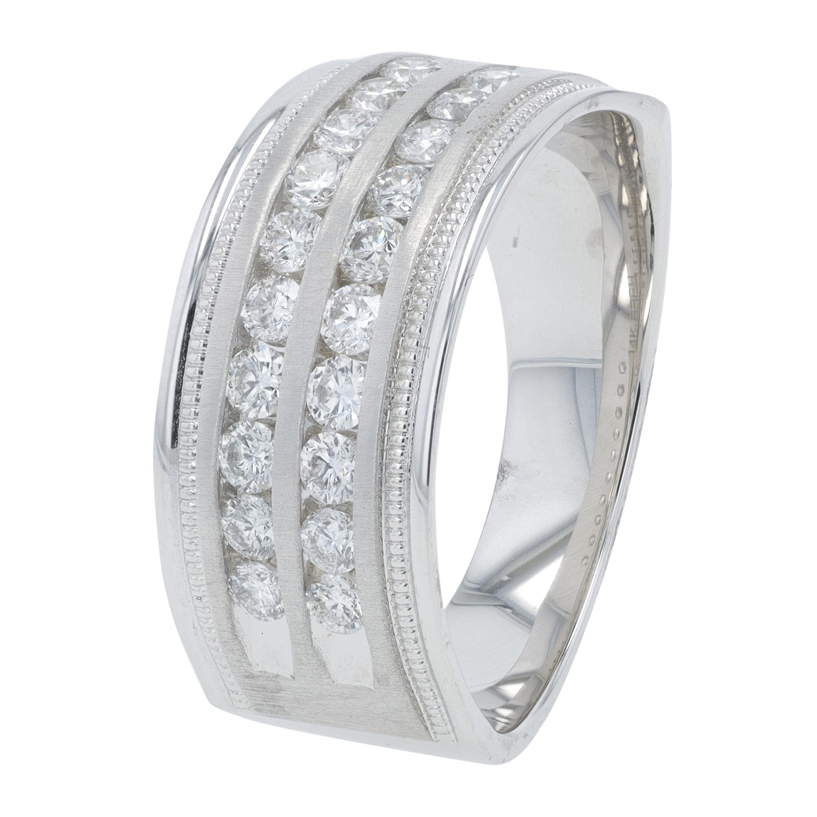 14K EFFY WG 1 CT Diamond Gents Band
