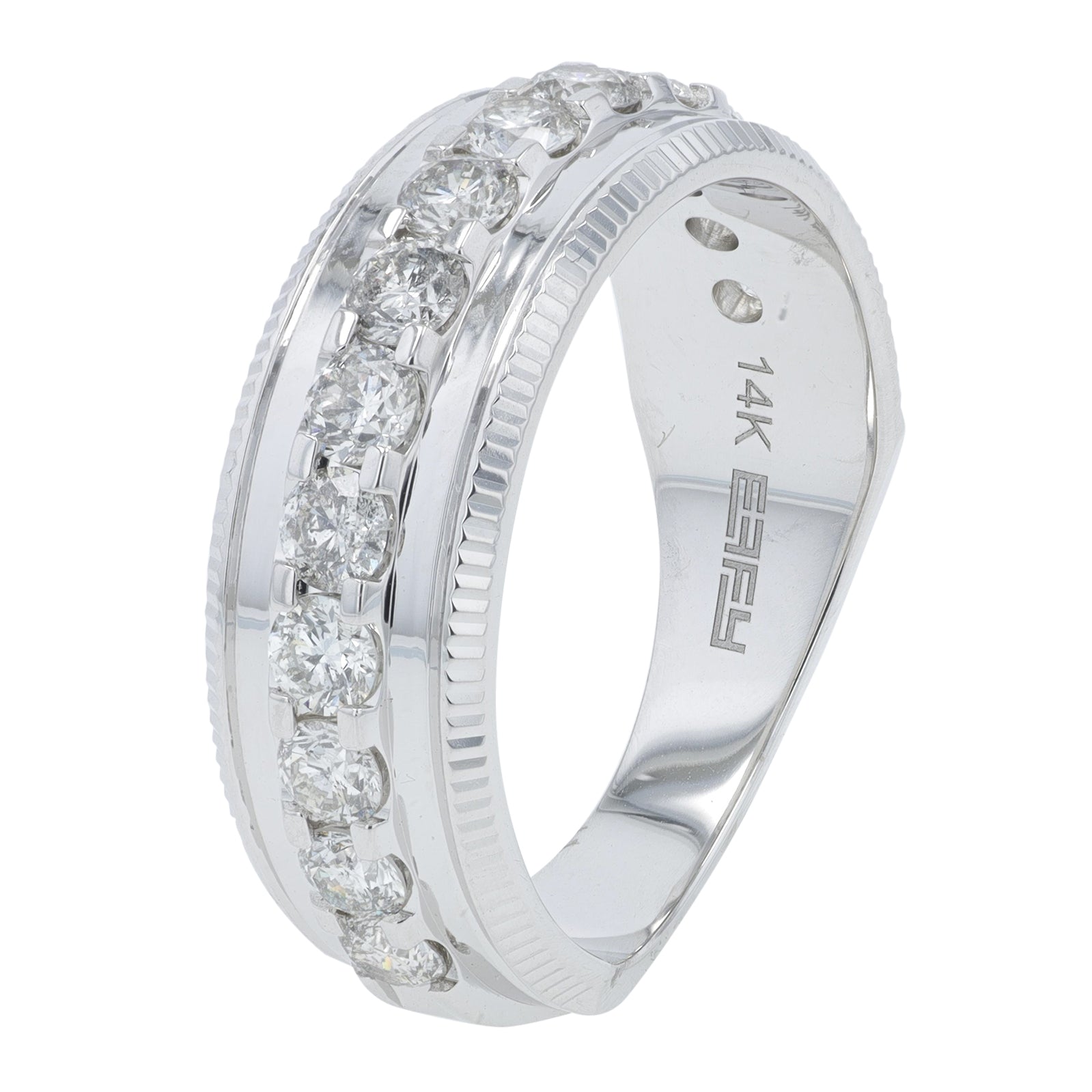 14K EFFY WG 1.50 CT Diamond Gents Band