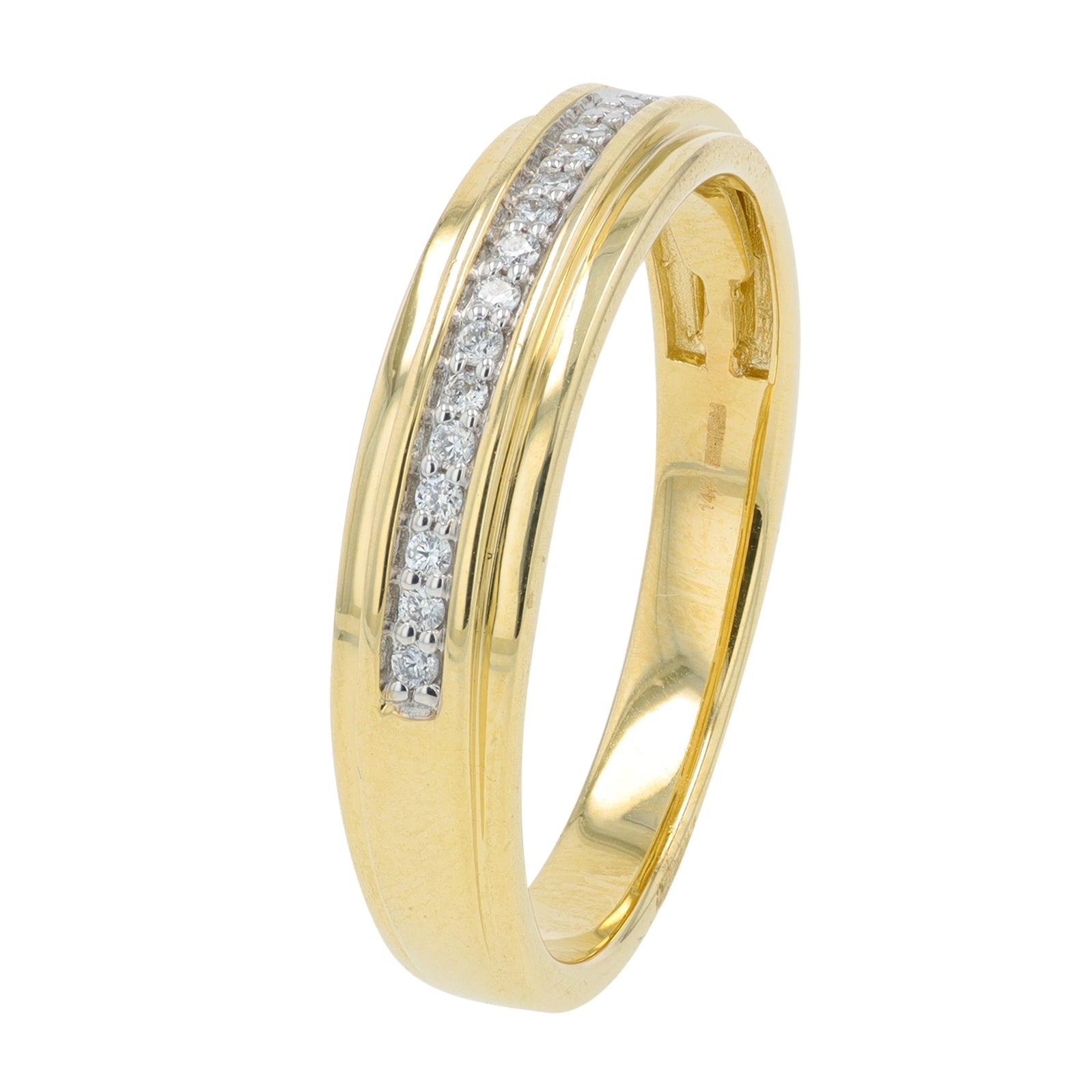 14K EFFY YG .10 CT Diamond Gents Band