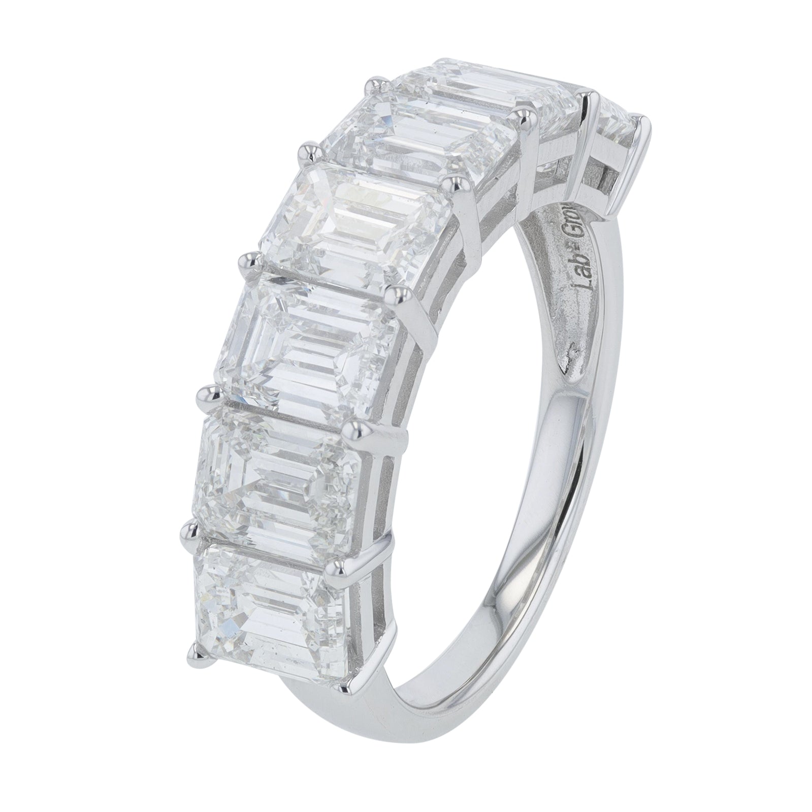 Lab Diamond Emerald Cut Band in 14K Gold (5 ct. tw)