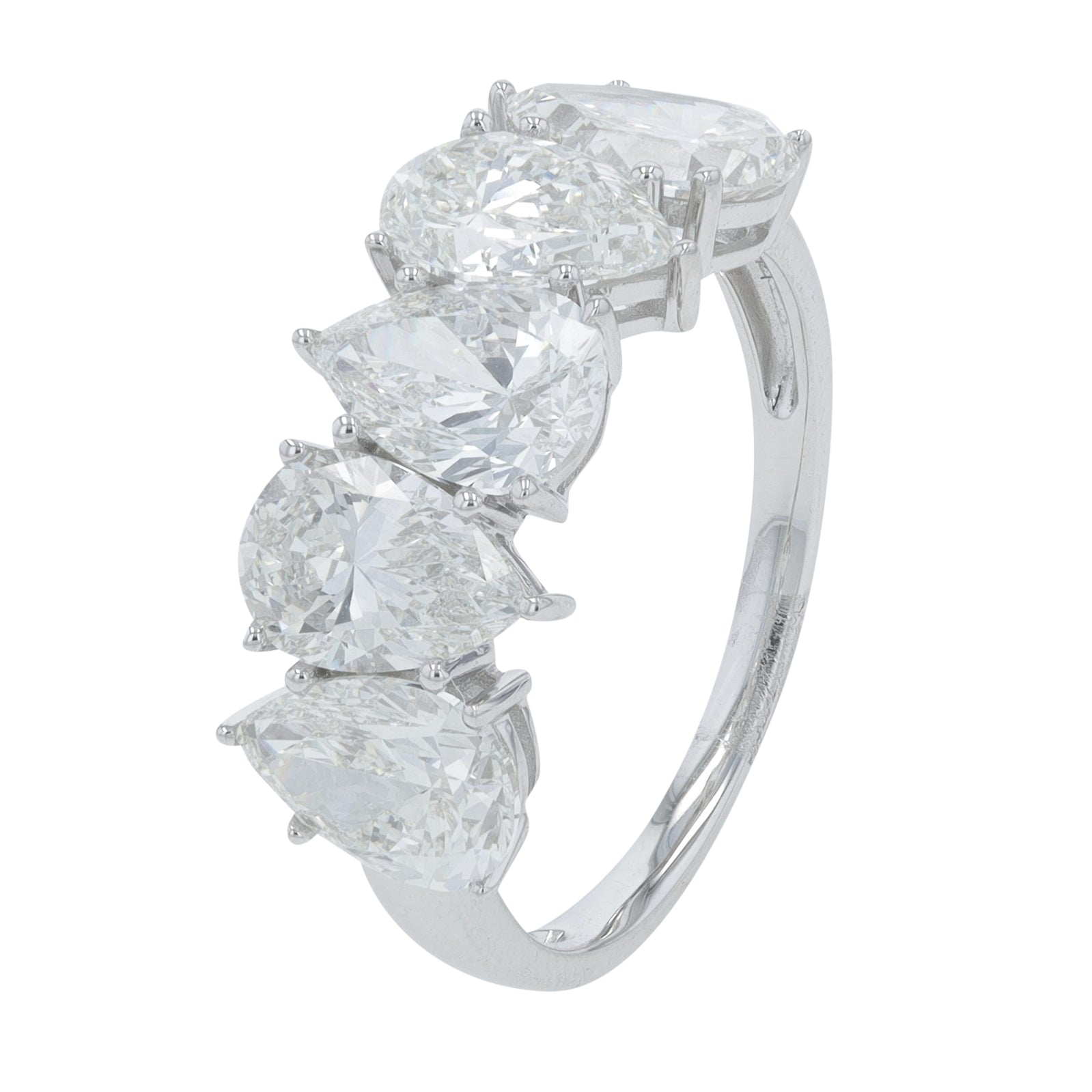 10K 4 CT Lab Grown Diamond Five Stone Pear Cut Band<p><strong>Lab Grown Diamond</p></strong><p><strong>More Colors Available</p></strong>