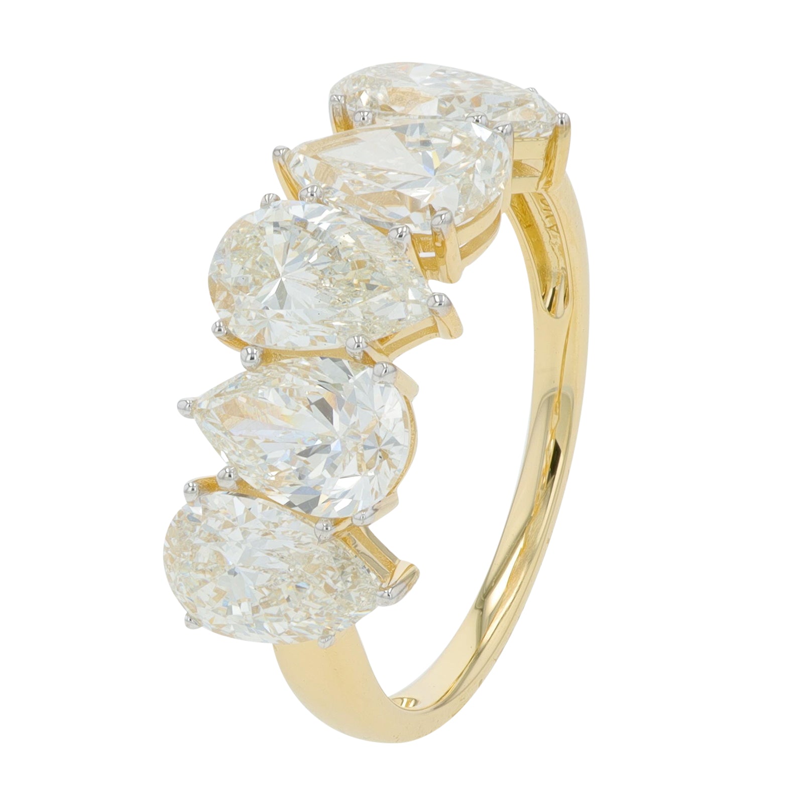 10K 4 CT Lab Grown Diamond Five Stone Pear Cut Band<p><strong>Lab Grown Diamond</p></strong><p><strong>More Colors Available</p></strong>