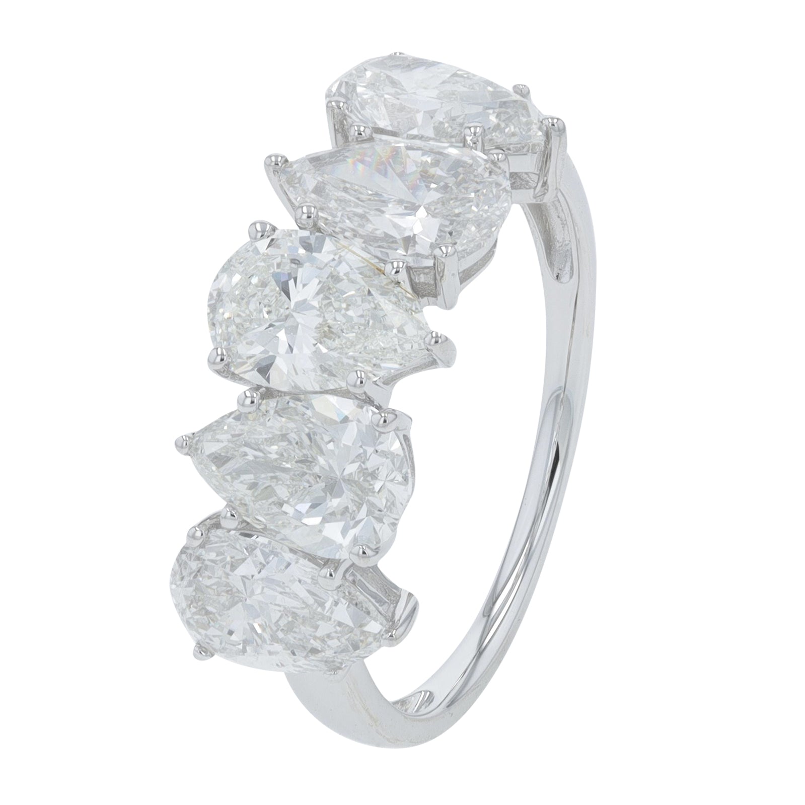 10K 3.50 CT Lab Grown Diamond Five Stone Pear Cut Band<p><strong>Lab Grown Diamond</p></strong><p><strong>More Colors Available</p></strong>