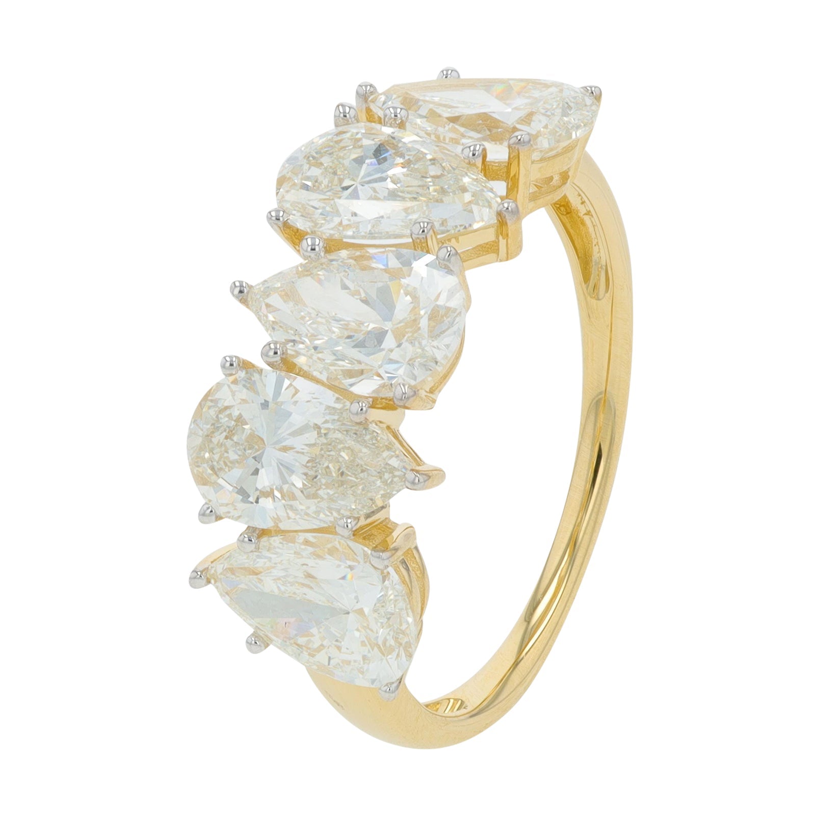 10K 3.50 CT Lab Grown Diamond Five Stone Pear Cut Band<p><strong>Lab Grown Diamond</p></strong><p><strong>More Colors Available</p></strong>