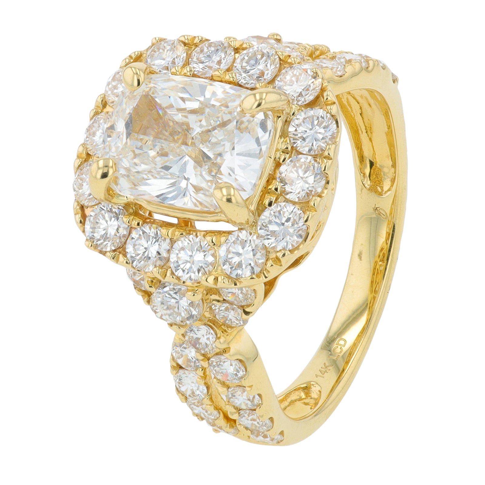 Lab Diamond Center Bridal Set in 14K Yellow Gold (4 ct. tw)