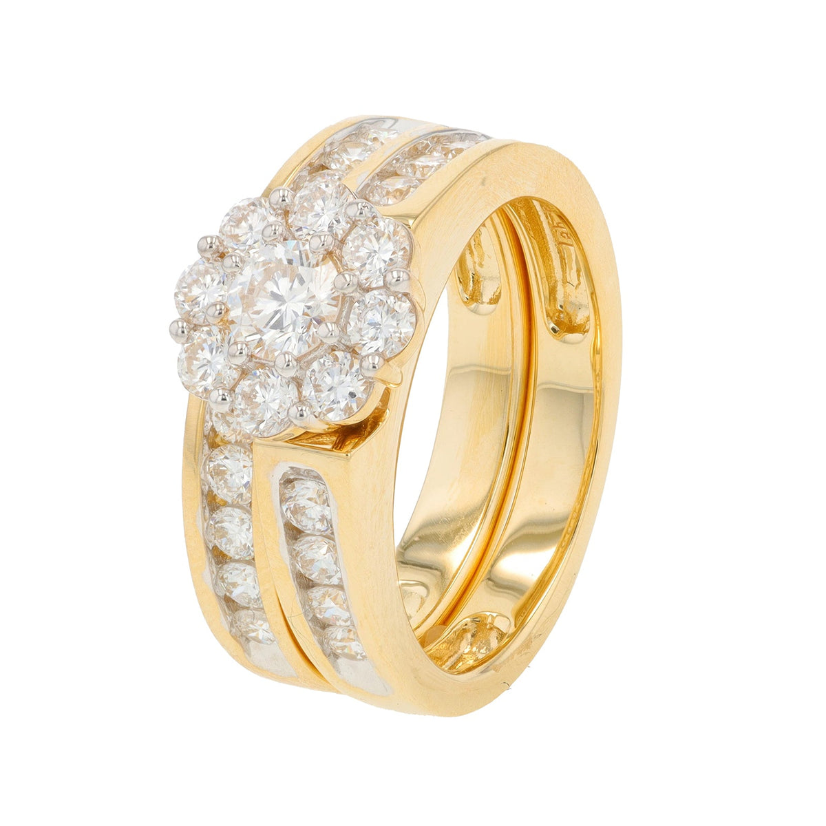 14K YG 1.50 CT Center Lab Grown Diamond Bridal Set<p><strong>Lab Grown Diamond</p></strong>