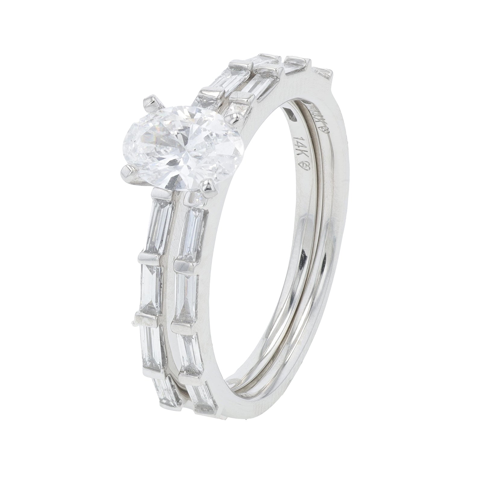 14K WG .75 CT Oval Center Lab Grown Diamond Bridal Set<p><strong>Lab Grown Diamond</p></strong>