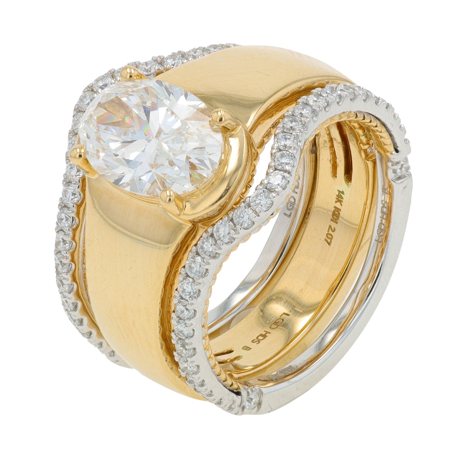 14K TT 2.50 CT Center Lab Grown Diamond Bridal Set<p><strong>Lab Grown Diamond</p></strong>