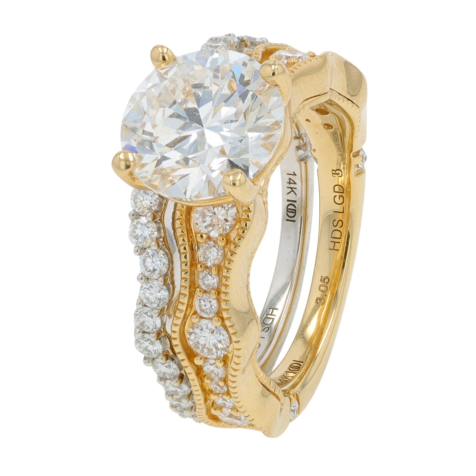 14K TT 4 CT Center Lab Grown Diamond Bridal Set<p><strong>Lab Grown Diamond</p></strong>