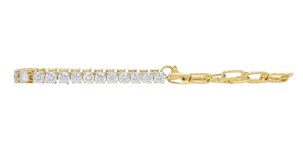 Lab Diamond & Paperclip Chain Bracelet in 14K Yellow Gold (4 ct. tw)