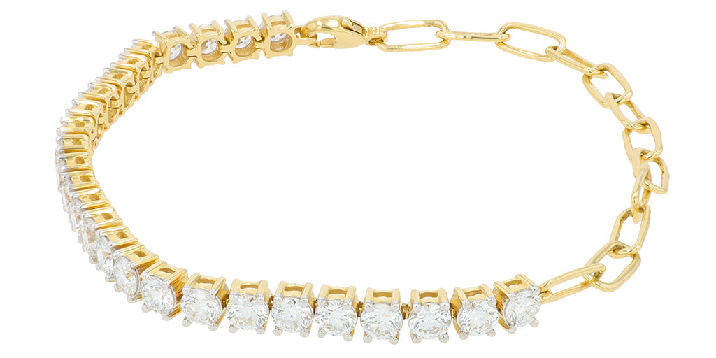 Lab Diamond & Paperclip Chain Bracelet in 14K Yellow Gold (4 ct. tw)