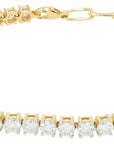Lab Diamond & Paperclip Chain Bracelet in 14K Yellow Gold (4 ct. tw)