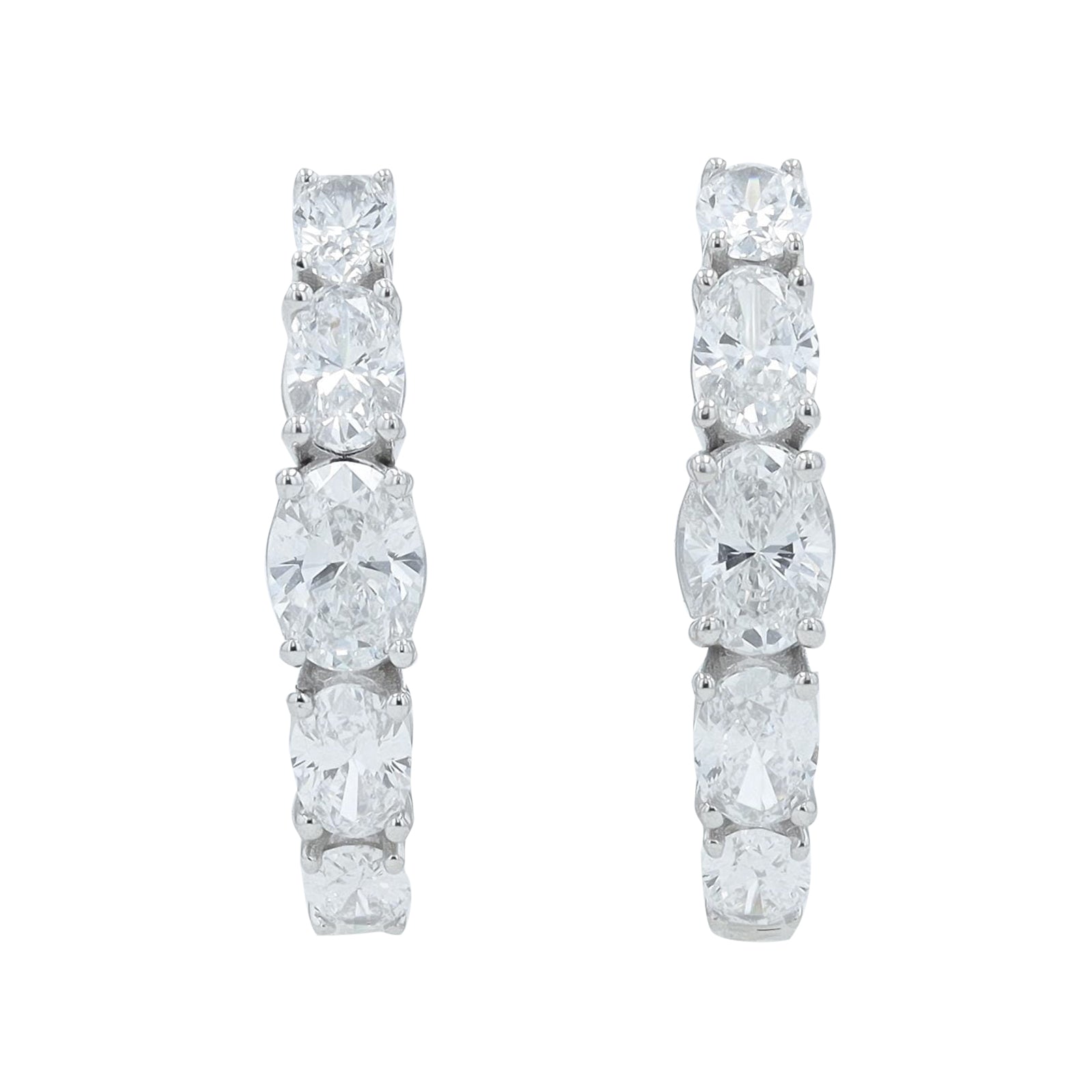Lab Diamond Hoops in 14K White Gold (1.50 ct. tw)