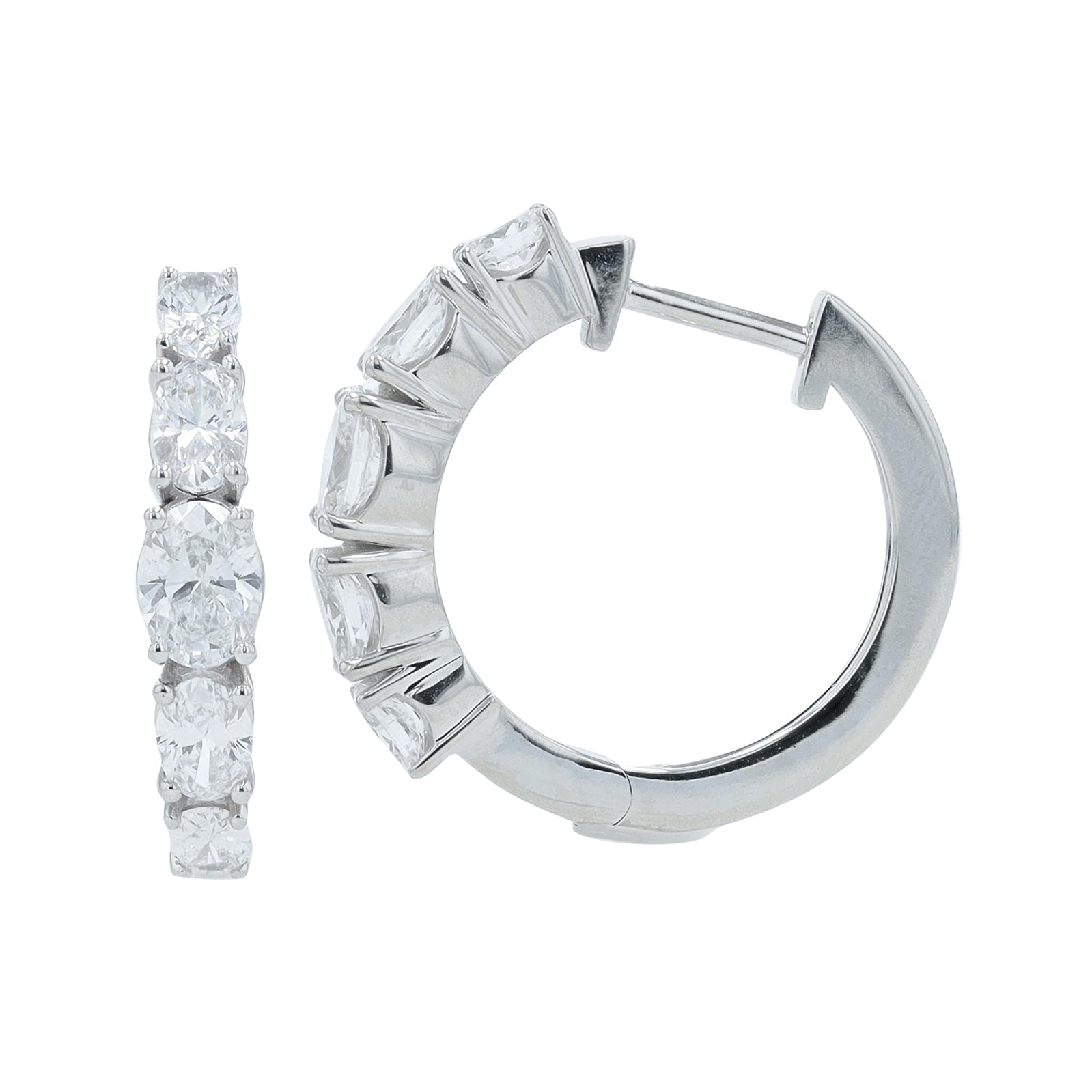 Lab Diamond Hoops in 14K White Gold (1.50 ct. tw)