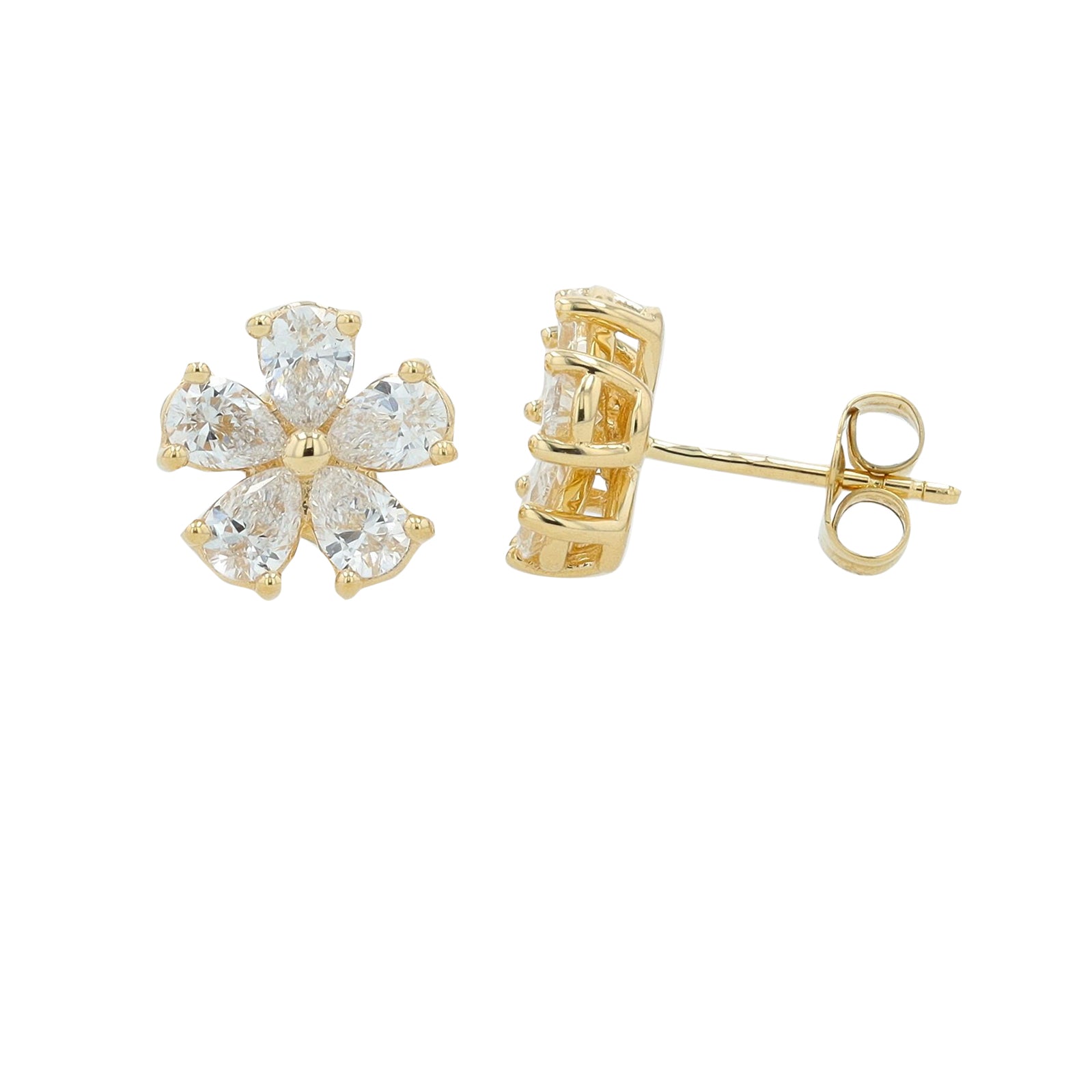 Lab Diamond Flower Studs in 14K Gold (1.50 ct. tw)