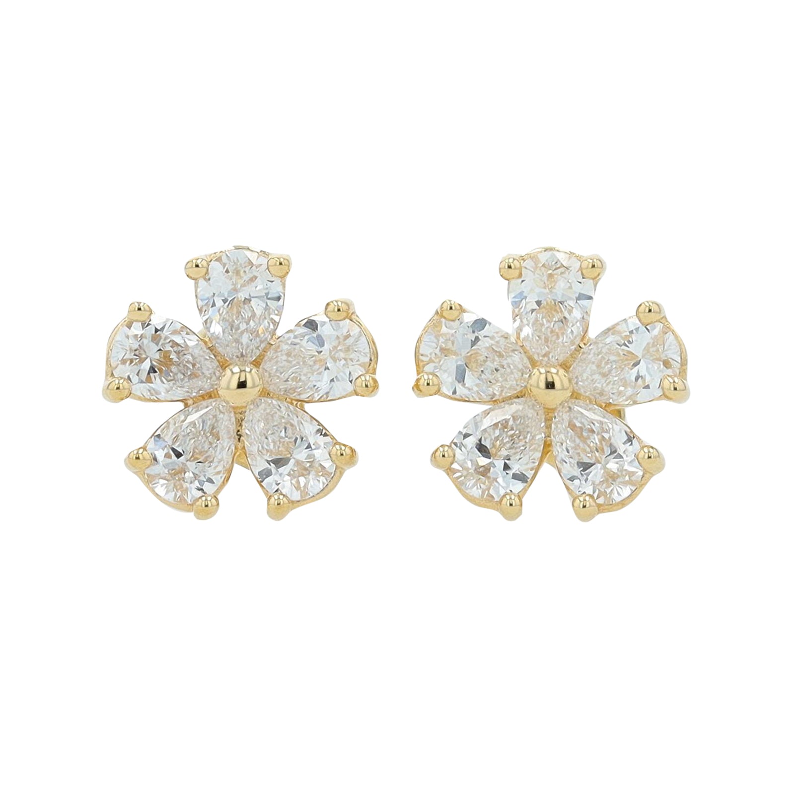 Lab Diamond Flower Studs in 14K Gold (1.50 ct. tw)