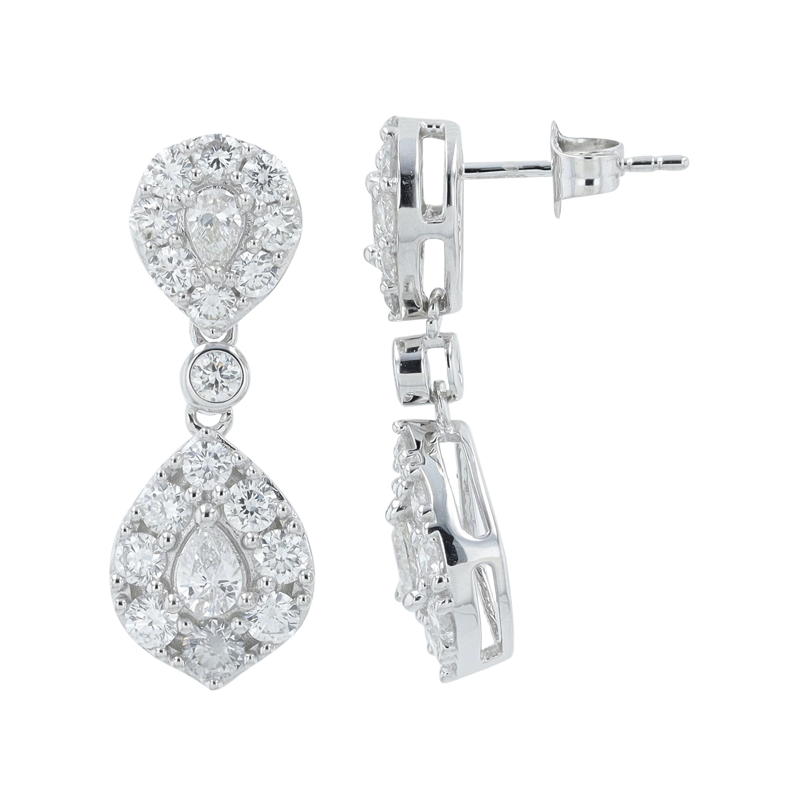 Lab Diamond Dangle Earrings in 14K Gold (2.50 ct. tw)