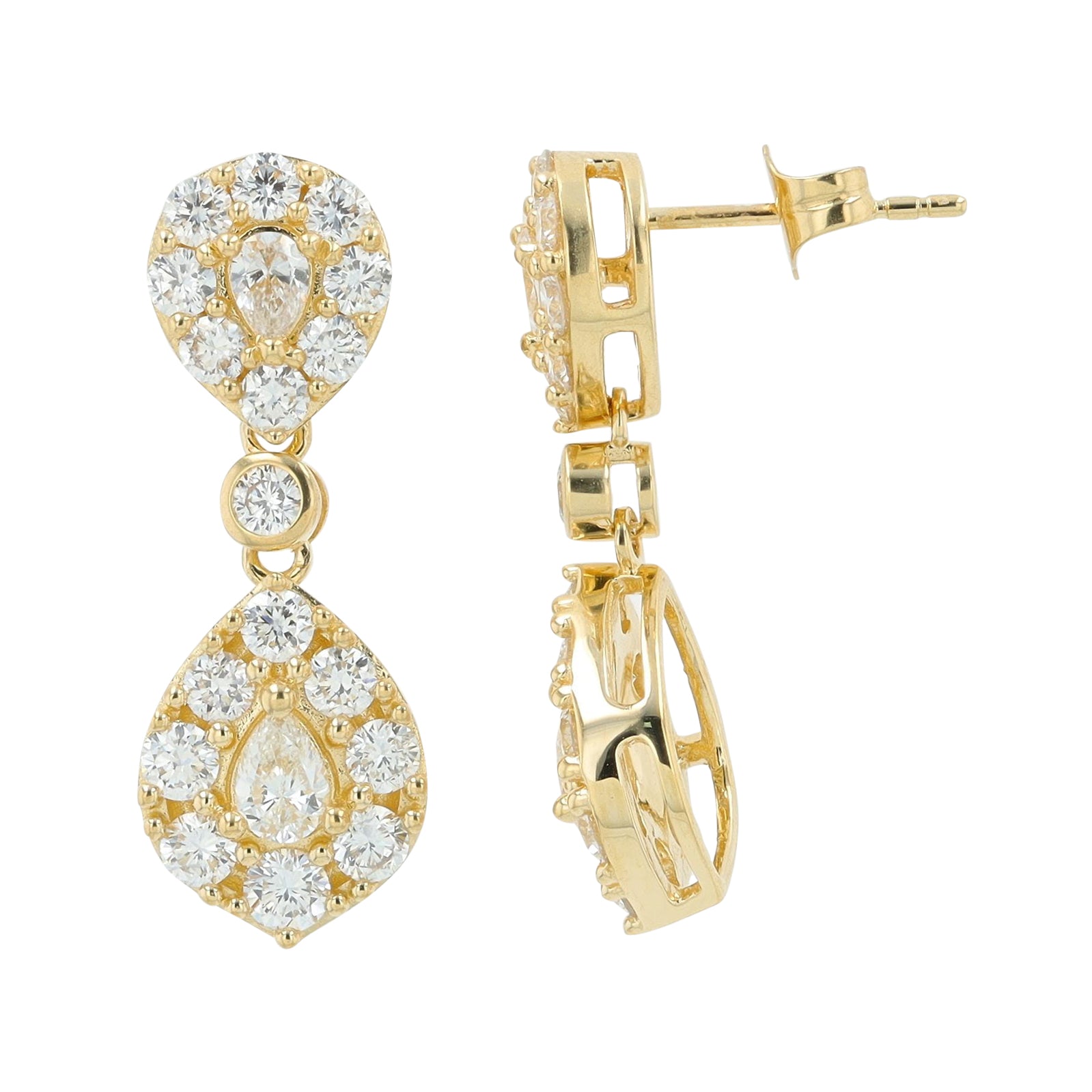 Lab Diamond Dangle Earrings in 14K Gold (2.50 ct. tw)