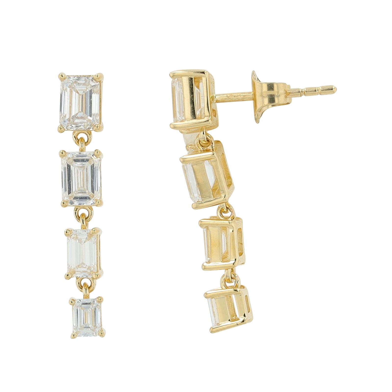 Lab Diamond Dangle Earrings in 14K Gold (2 ct. tw)