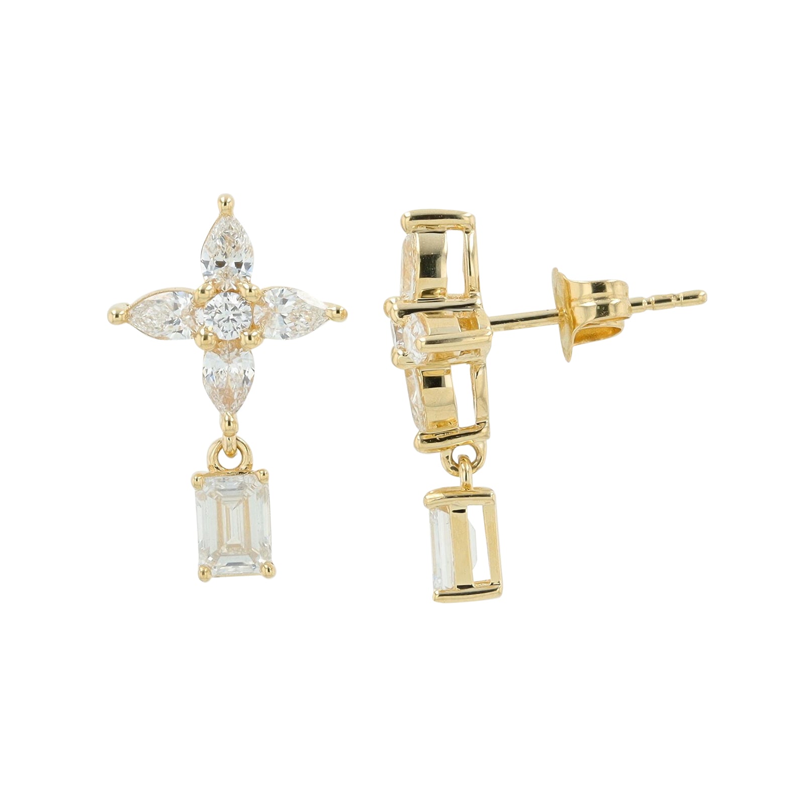 Lab Diamond Dangle Earrings in 14K Gold (1.50 ct. tw)