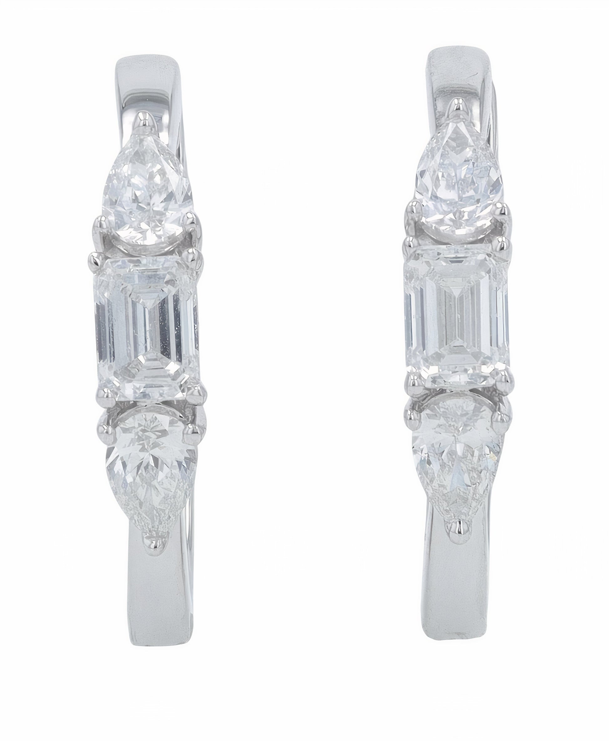 Lab Diamond Three Stone Hoops in 14K Gold (1.25 ct. tw)