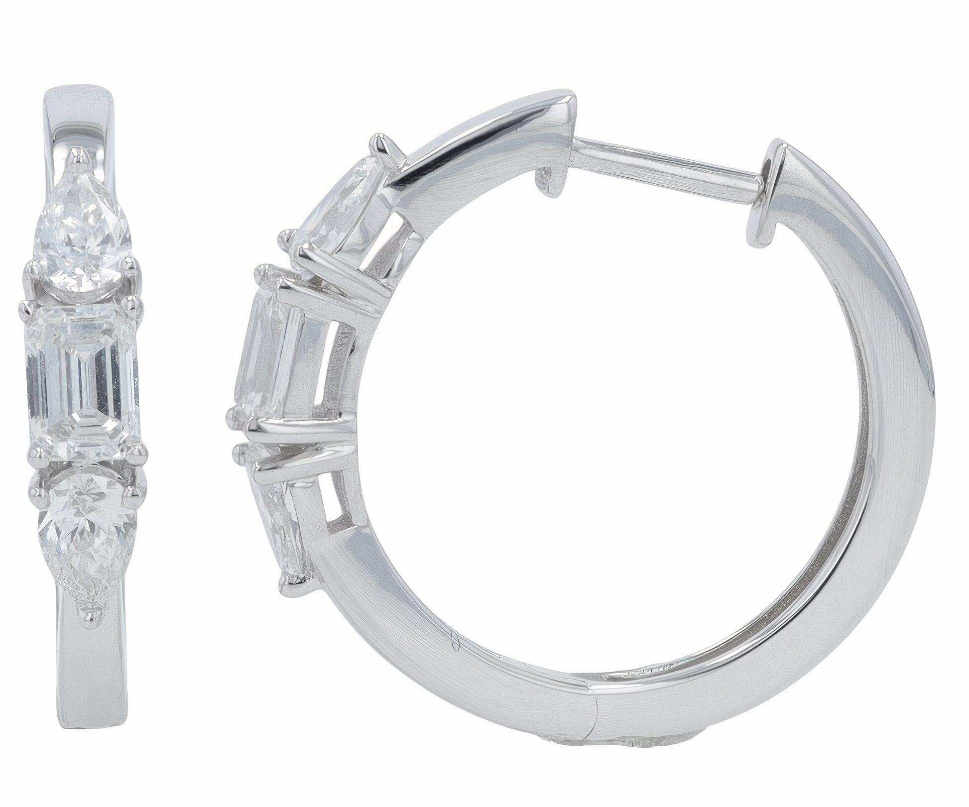 Lab Diamond Three Stone Hoops in 14K Gold (1.25 ct. tw)