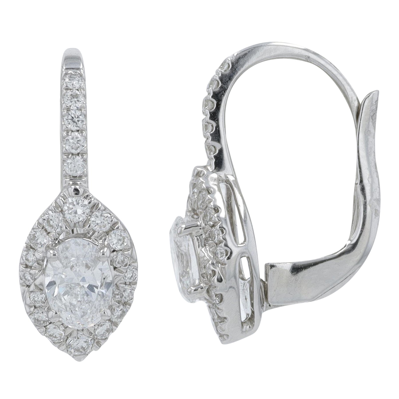 Lab Diamond Dangle Earrings in 10K White Gold (1.02 ct. tw)