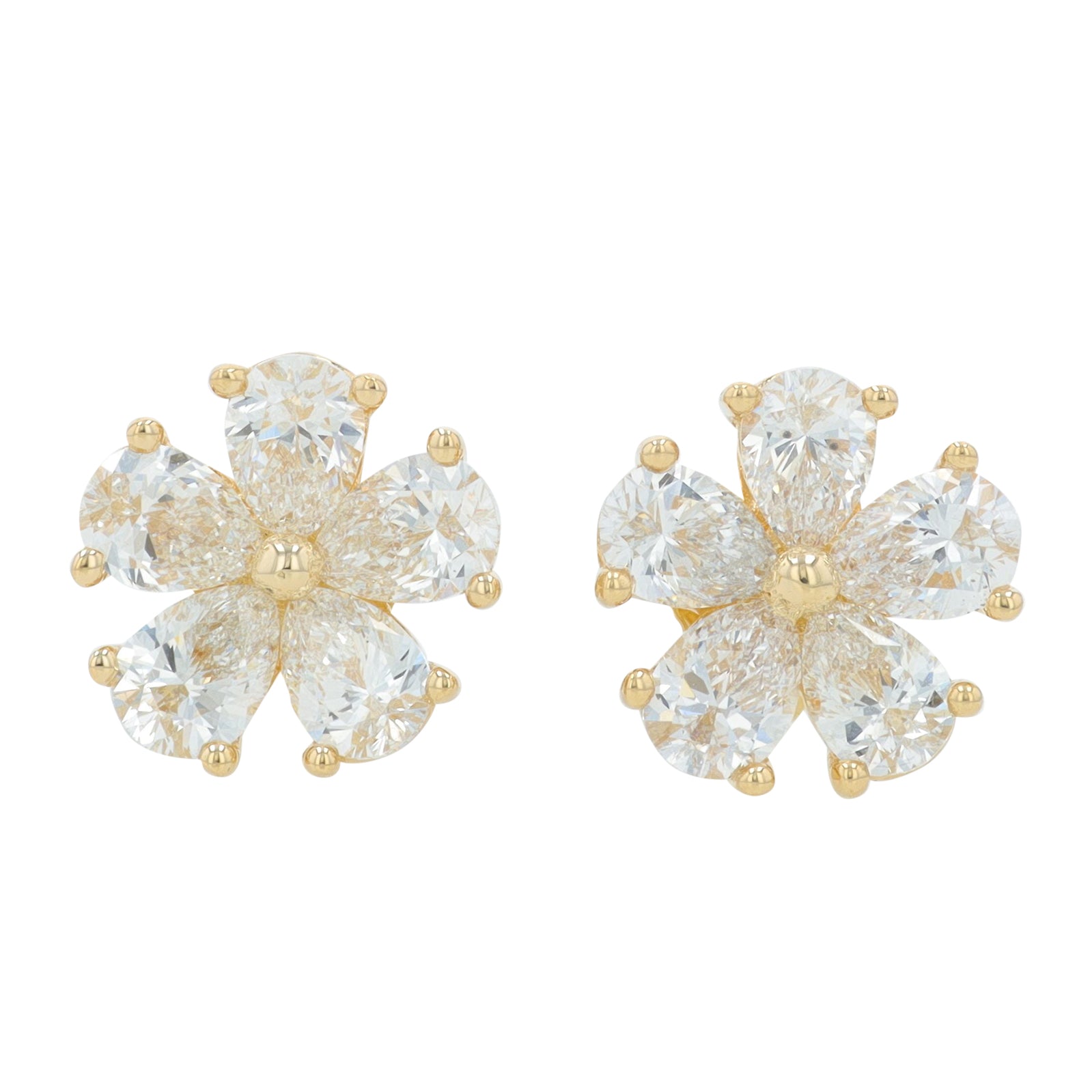 Lab Diamond Flower Earrings in 14K Gold (2 ct. tw)