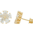 Lab Diamond Flower Earrings in 14K Gold (2 ct. tw)