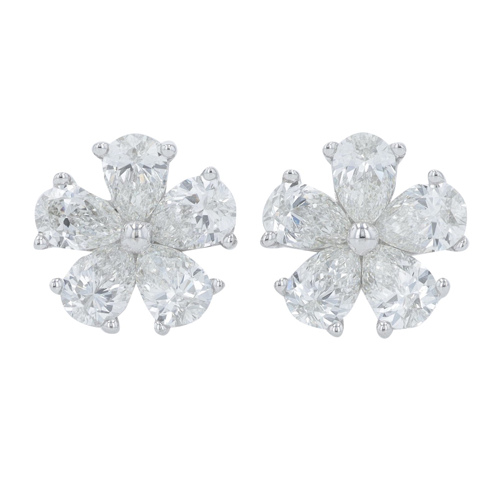 Lab Diamond Flower Earrings in 14K Gold (2 ct. tw)