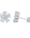 Lab Diamond Flower Earrings in 14K Gold (2 ct. tw)