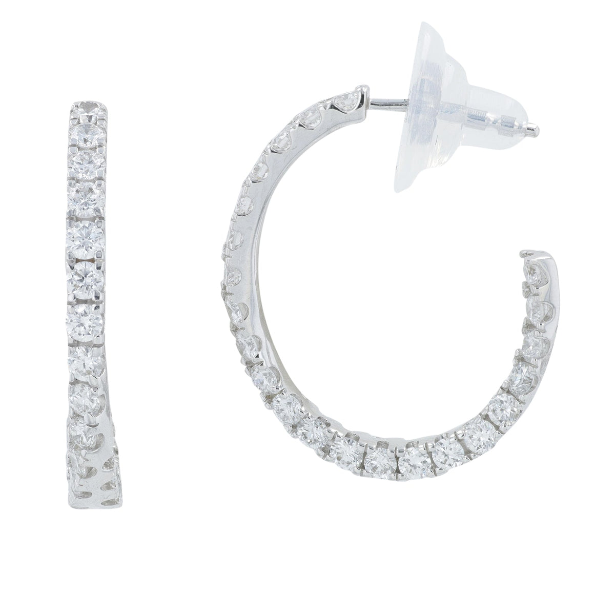 Lab Diamond Inside-Out C-Hoops in 14K Gold (1.50 ct. tw)