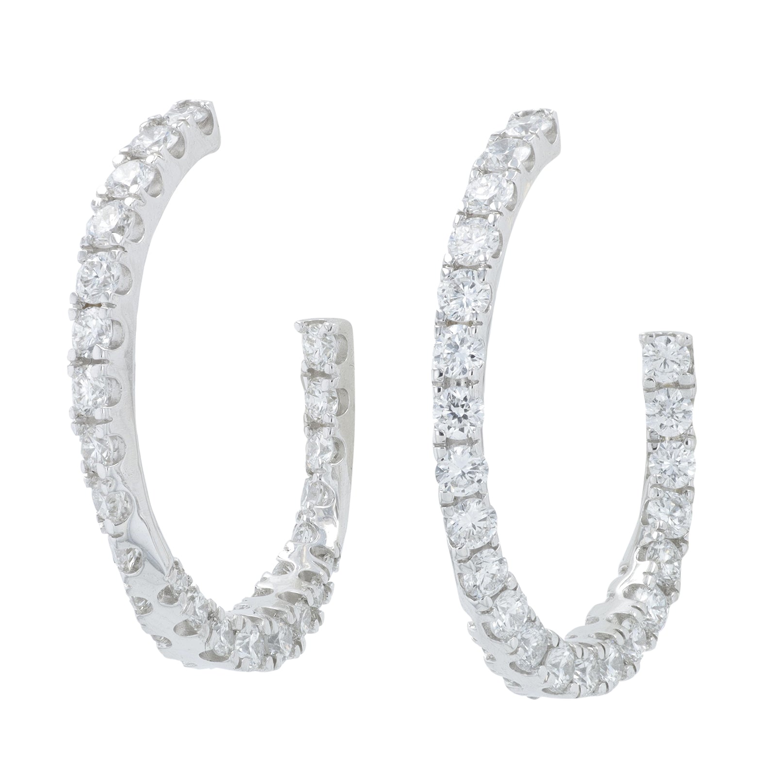 Lab Diamond Inside-Out C-Hoops in 14K Gold (1.50 ct. tw)