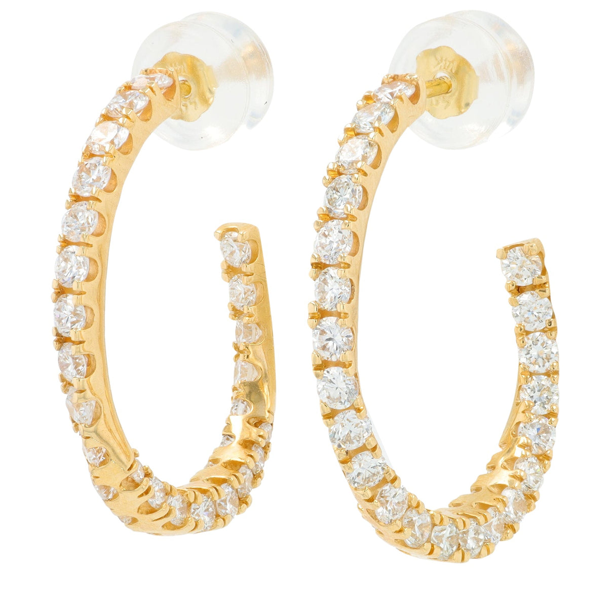 Lab Diamond Inside-Out C-Hoops in 14K Gold (1.50 ct. tw)