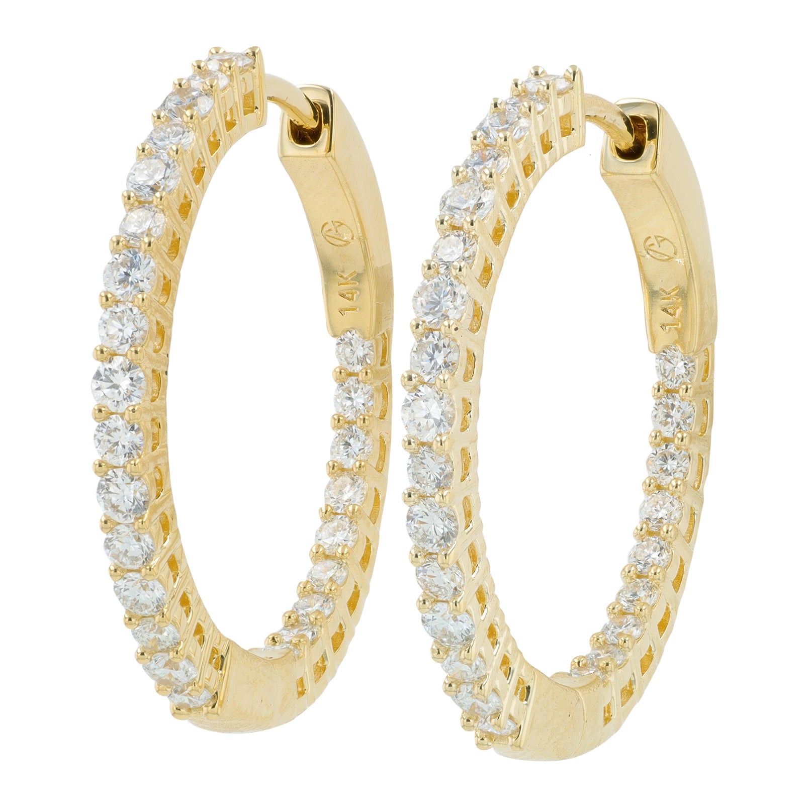 Lab Diamond Inside-Out Hoops in 14K Gold (1 ct. tw)