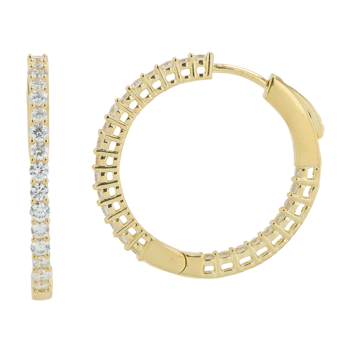 Lab Diamond Inside-Out Hoops in 14K Gold (1 ct. tw)