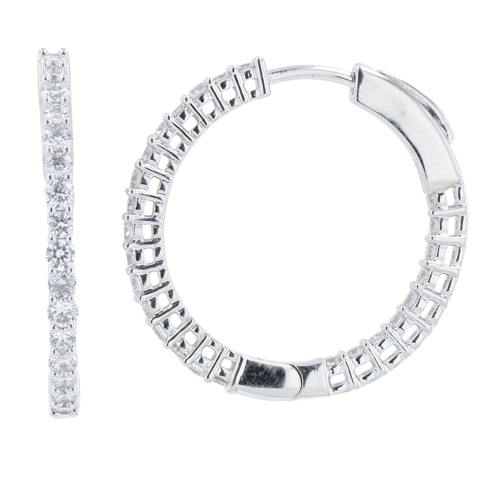 Lab Diamond Inside-Out Hoops in 14K Gold (1 ct. tw)